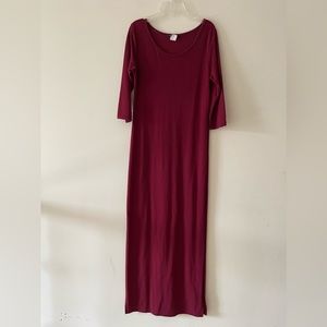 Burgundy High Slit Scoop Neck Tunic